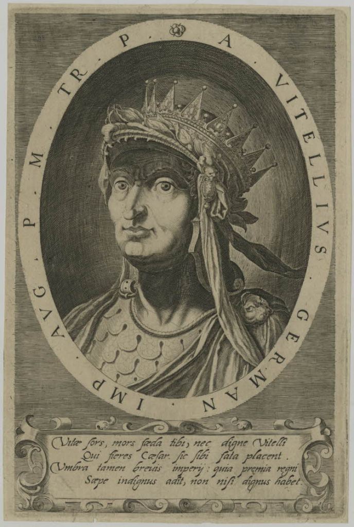 Vitellius. 12 Bustos de imperadores romanos. Wolfgang Kilian a partir de Raffaello Schiaminossi, c. 1600-1620. © Trustees of the British Museum.